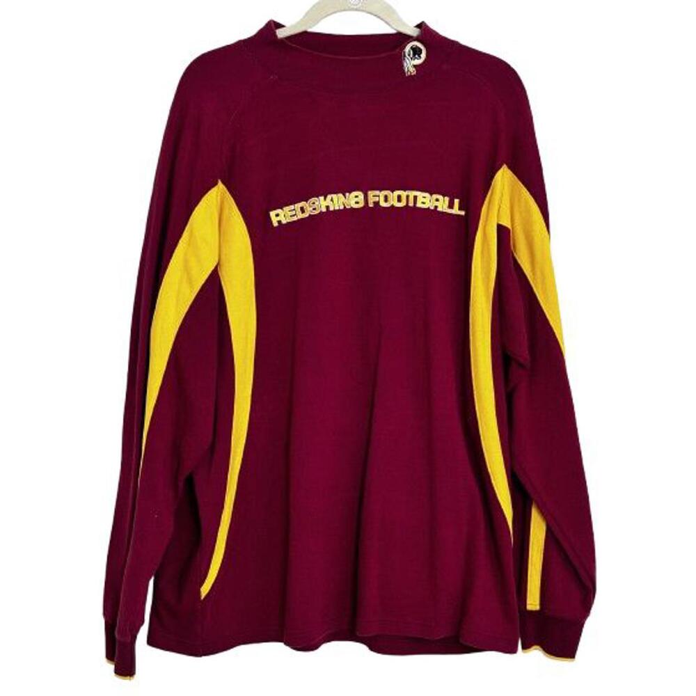Reebok Shirt Men's XL Red 100% Cotton Redskins Football Team NFL Pullover